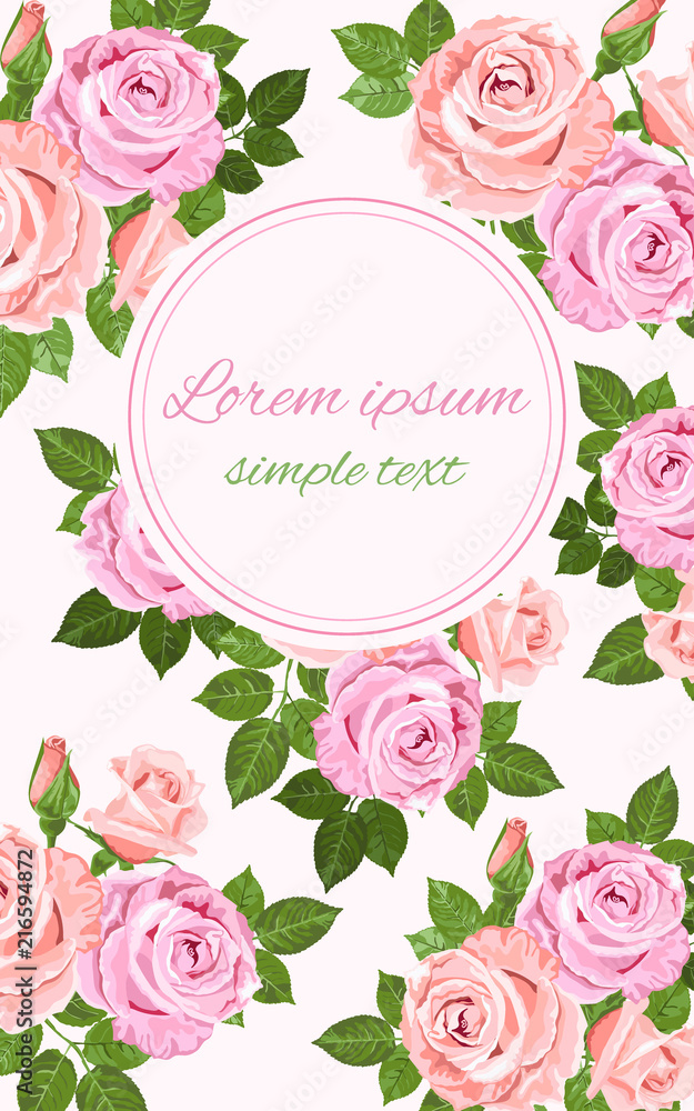 Pink and beige roses floral decor