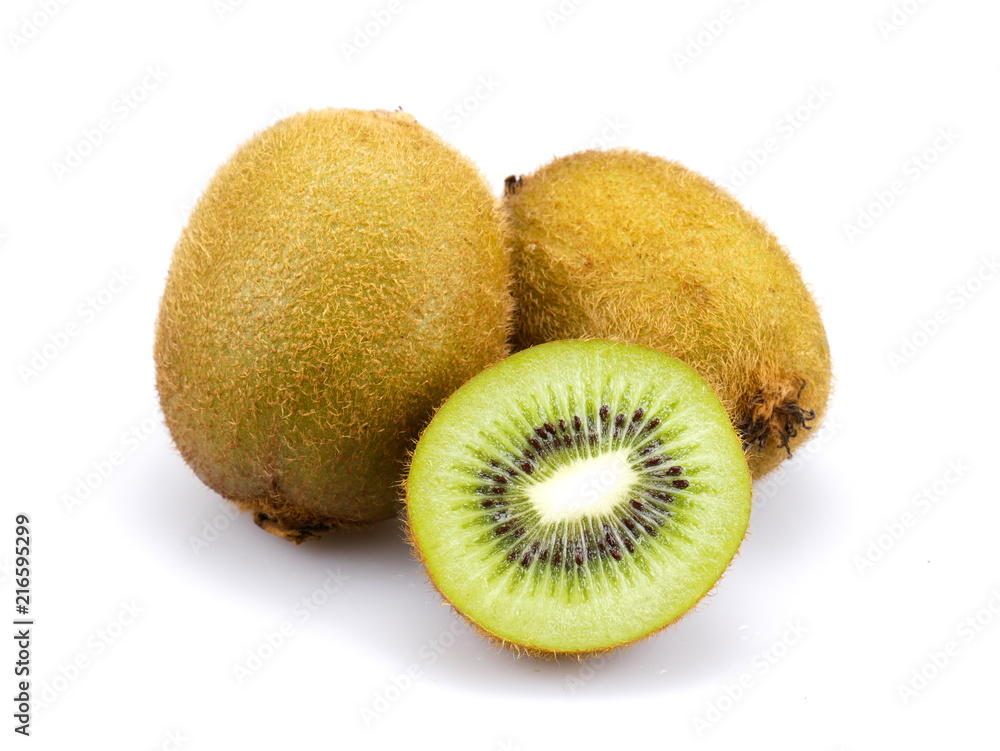 Slices kiwi fruit isolated on white background Slices kiwi fruit isolated on white background