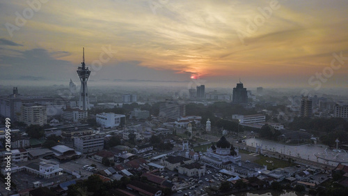 Фотография a beautiful aerial view landscape in Alor Setar Malaysia during sunrise