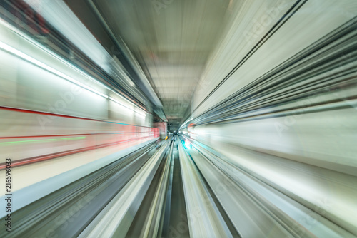 Motion blurred railway tunnel