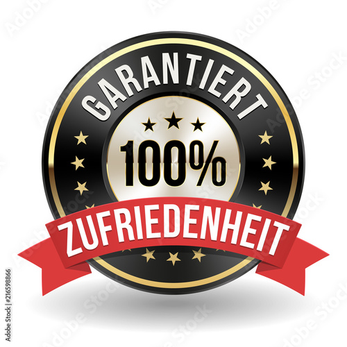 Garantiert 100% Zufriedenheit Siegel in gold/schwarz