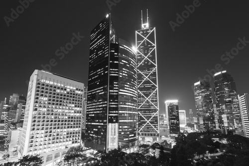 Canvas Print Skyline of Hong Kong city at night