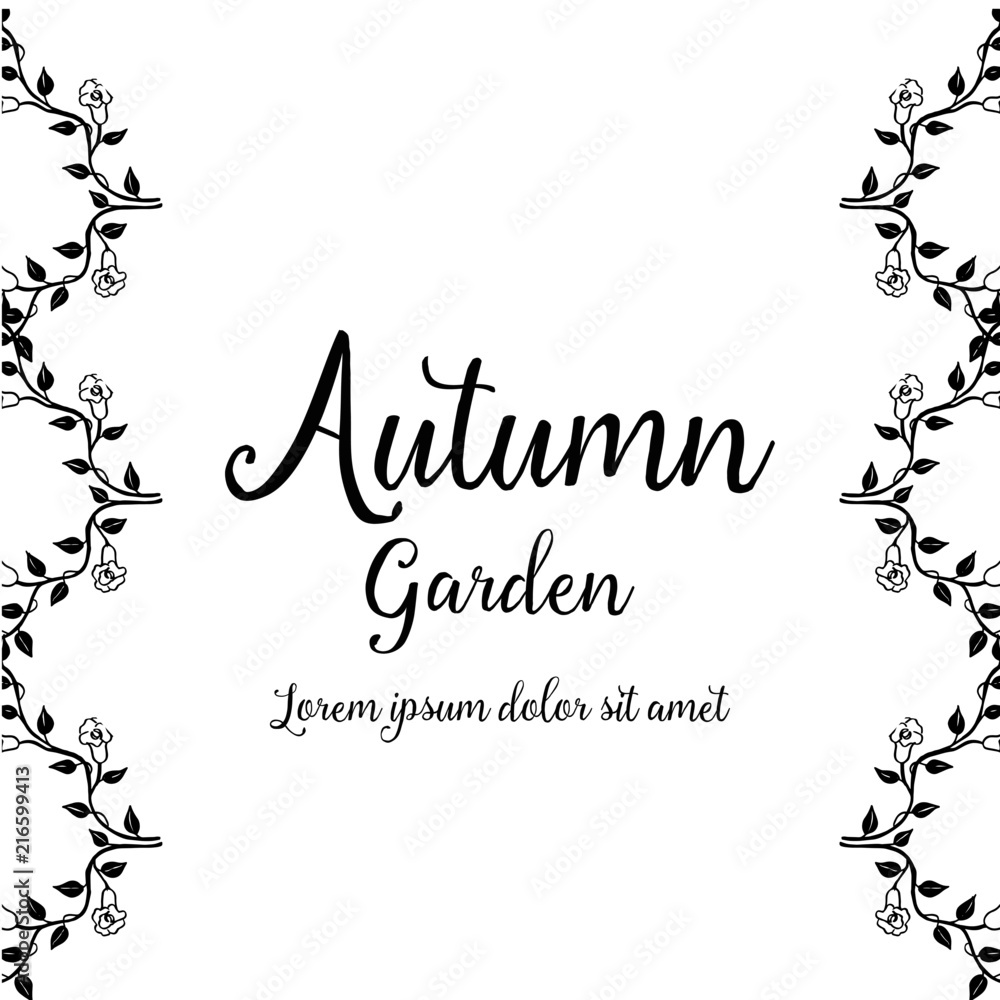 Autumn card floral hand draw design vector illustration