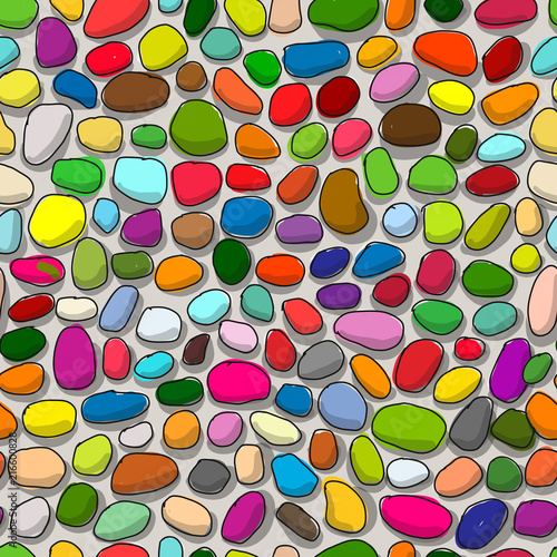 Pebble colorful background, seamless pattern for your design