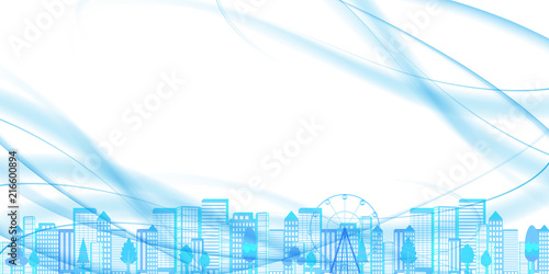 波　夏　ビル　背景 
