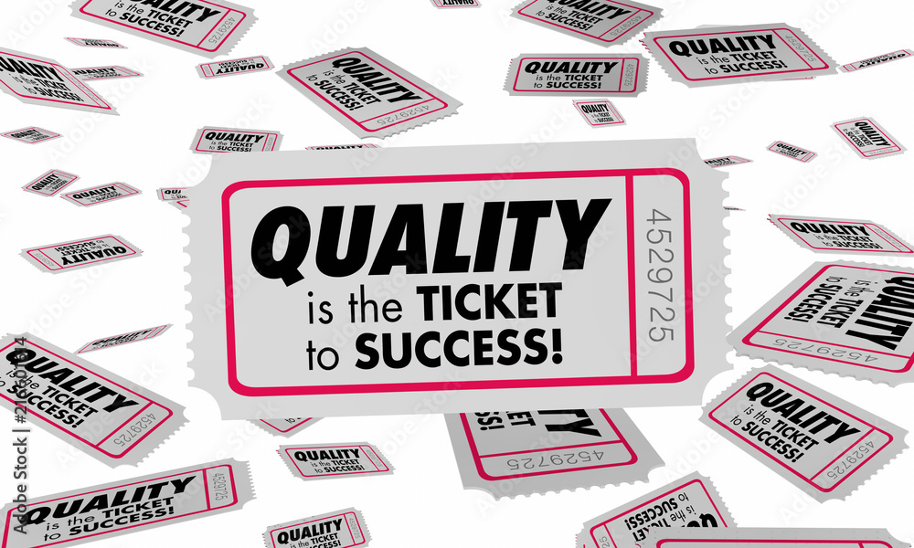 Quality Good Great Product Reviews Ticket Success 3d Illustration