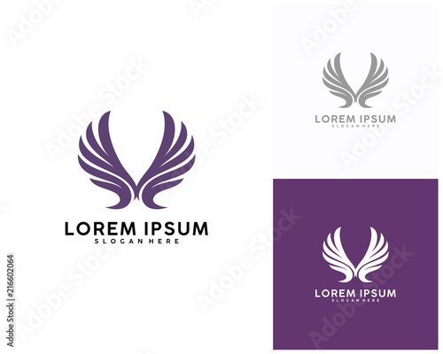 Wing icon logo design vector