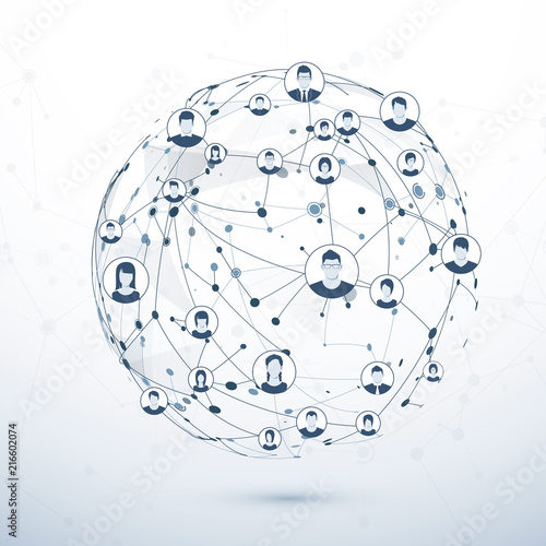 Network Stucture. Social media concept. Vector illustration