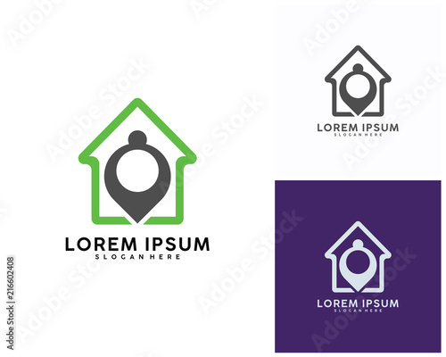 People with House logo designs concept vector