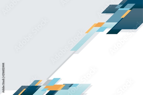 Hi-tech blue shapes abstract background with yellow accents