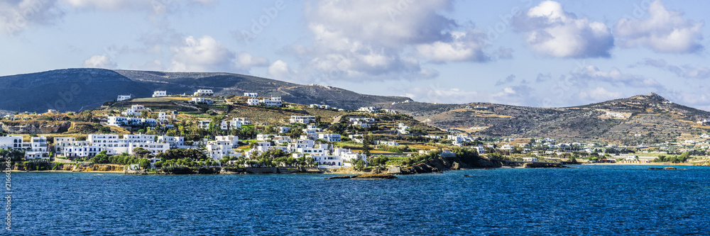 Panorama of the Greek mountain coast