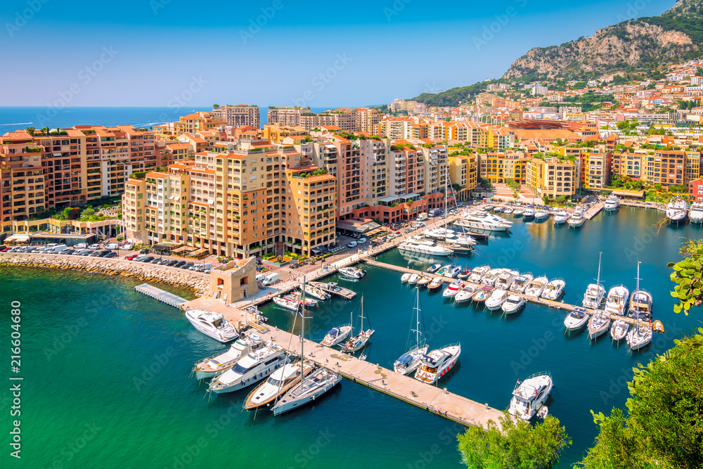 Aerial view of Fontvieille, Monaco