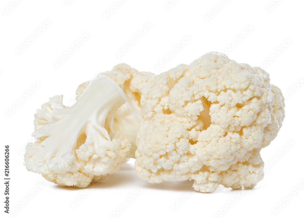 Cauliflower. Piece isolated on white.