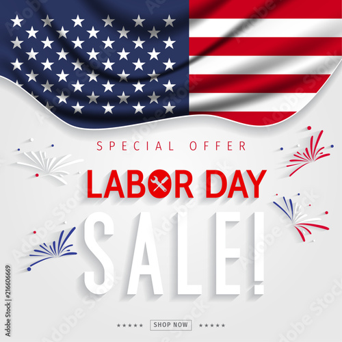 Labor Day sale banner. Labor Day special offer design vector.