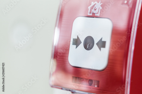 Schilderij op canvas fire alarm system button