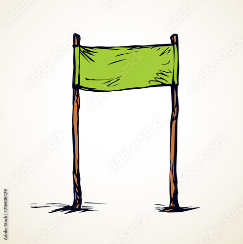 Ski slalom gate. Vector drawing