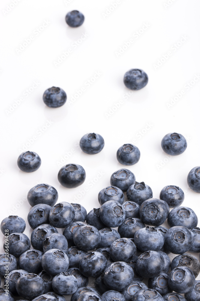 blueberry on the white background blueberry on the white background