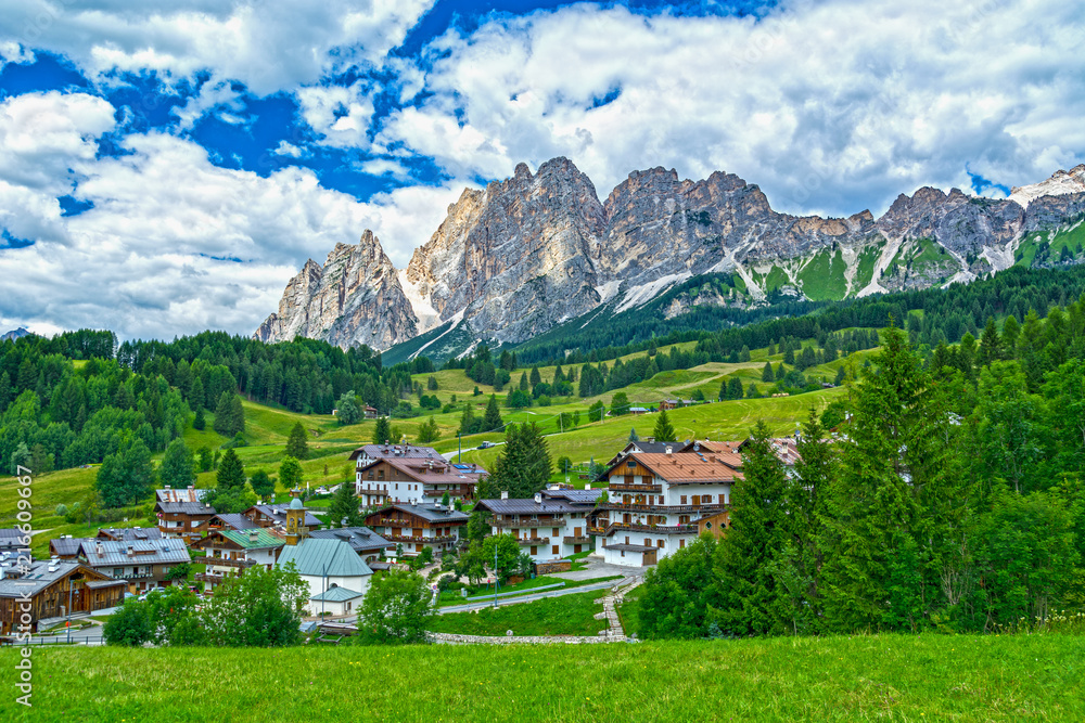 Dolomites mountains in summer near Cortina D'Ampezzo, Italy Stock Photo |  Adobe Stock