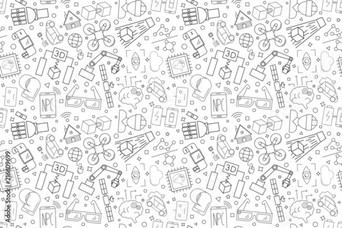 Vector Technology pattern. Technology seamless background
