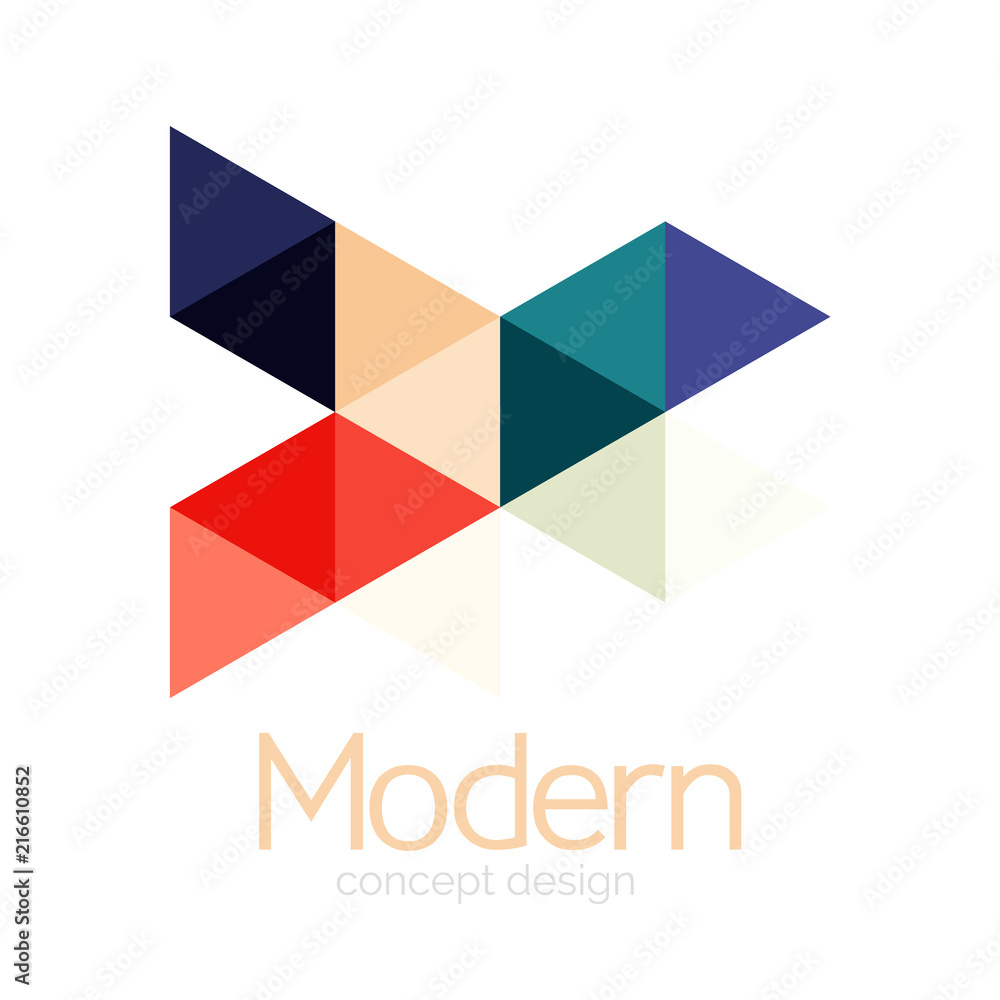 Triangle shape design abstract business logo icon design. Company logotype branding emblem idea