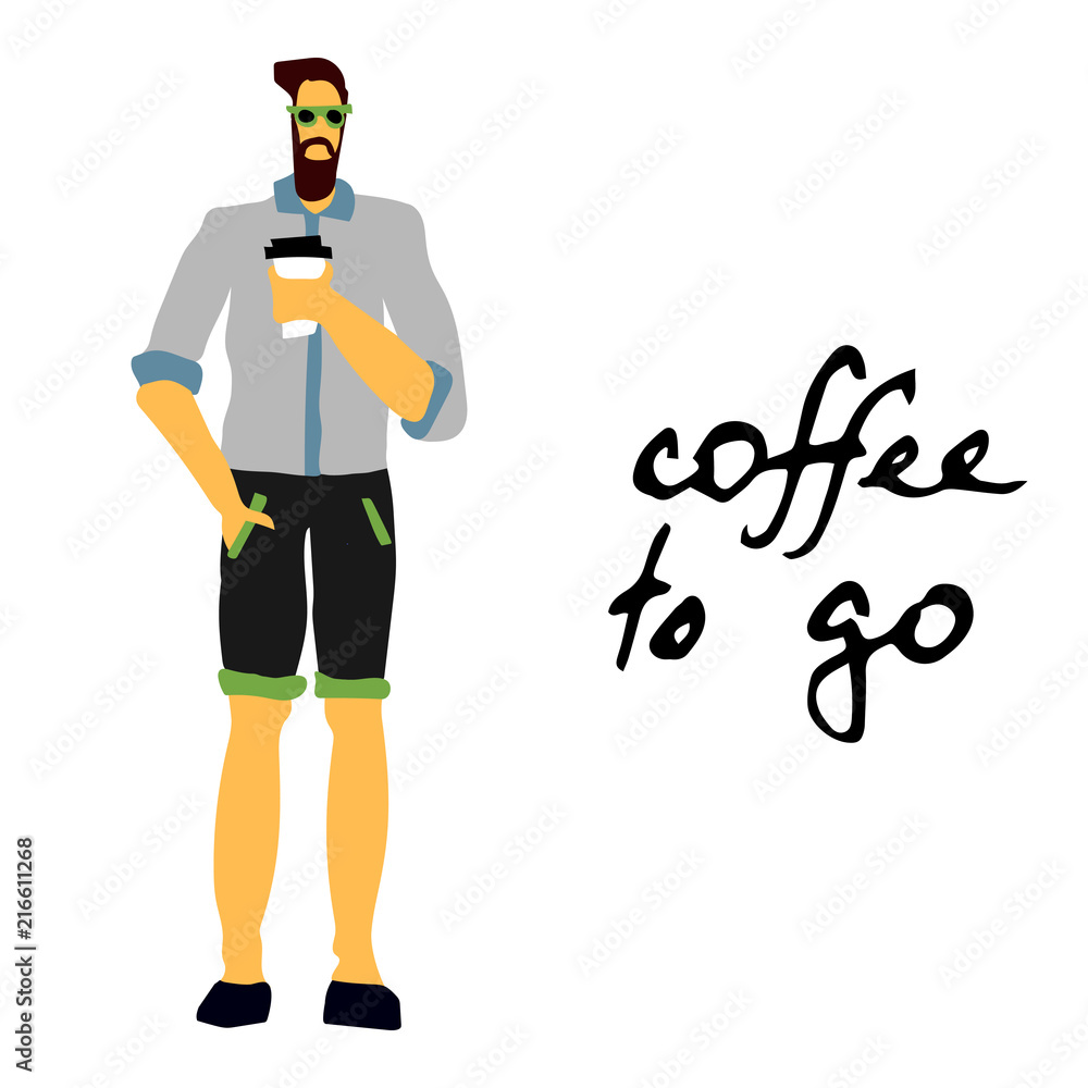 man with coffee at morning