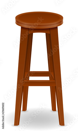 wooden bar chair stool set icons vector illustration