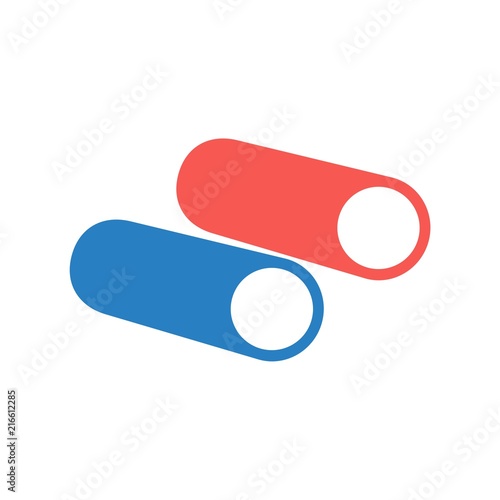 Red and blue pipelines icon