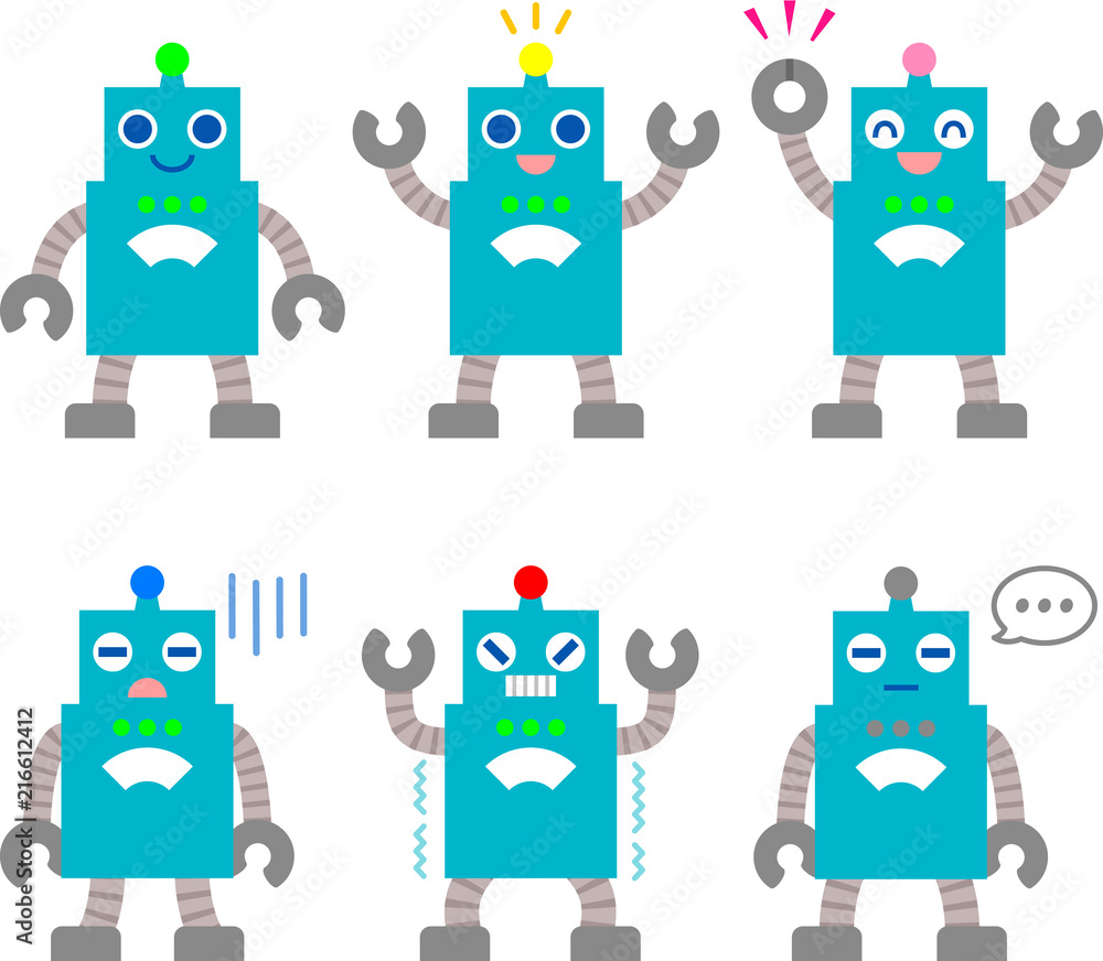おもちゃのロボットのイラストセット おもちゃのロボットのイラストセット