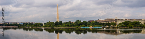 Washington monument panoramic across the Tidal Basin