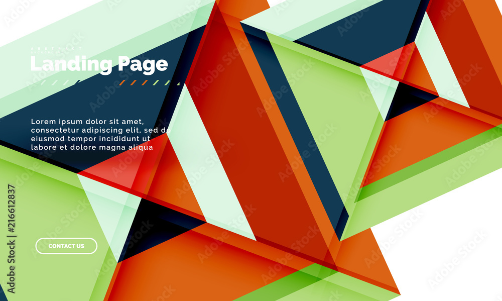 Square shape geometric abstract background, landing page web design template Square shape geometric abstract background, landing page web design template