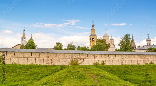 Fortress wall and temples of the Savior-Prilutsky Dimitrievsky Monastery in Vologda photo