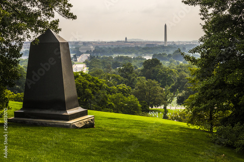 Large headstone overlooking the city, the nations capital  Washington DC