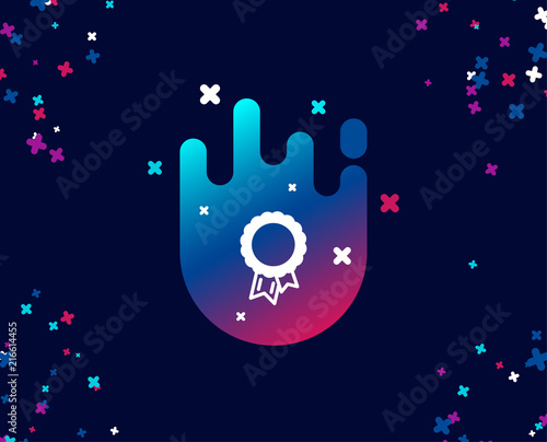 Success simple icon. Winner medal sign. Award reward symbol. Glory or Honor. Cool banner with icon. Abstract shape with gradient. Vector