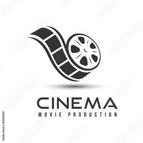 cinema icon, emblem isolated on white background