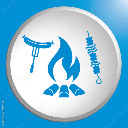 Grilled kebab and sausage icon