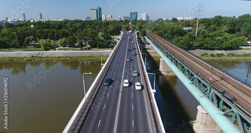 Wallpaper Mural Car Moving Towards Aerial Camera On A Bridge Torontodigital.ca