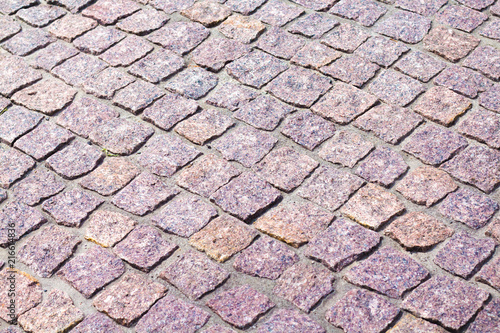 fragment of granite pavers at an angle in different color schemes