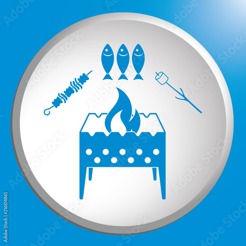 Brazier zephyr, kebab and fish icon