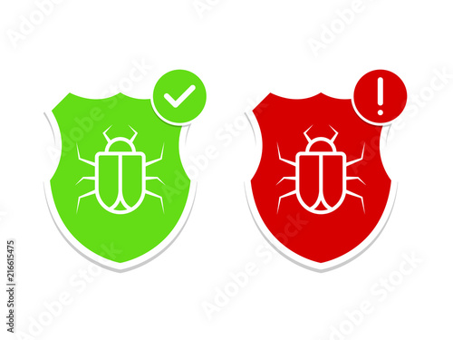 Antivirus protection Malware virus shield Alert Vector