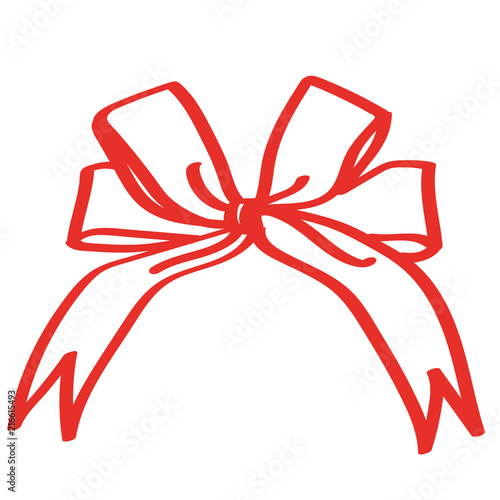 Handgezeichnete Schleife in rot