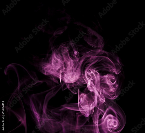 Purple smoke on black background