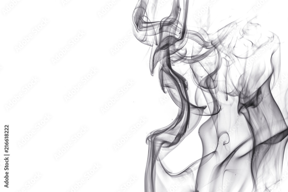 Black smoke on white background Black smoke on white background