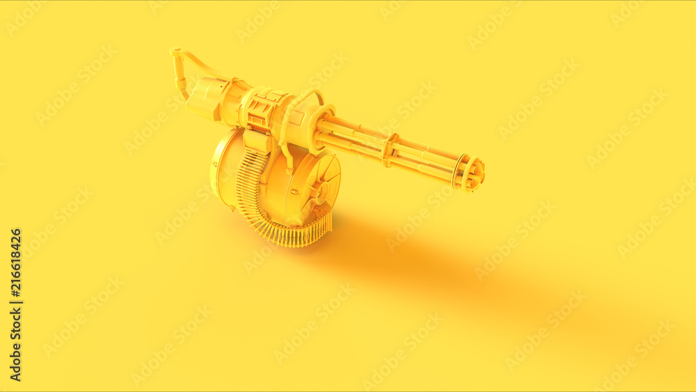 Yellow Mini Gun 3d illustration 3d render Yellow Mini Gun 3d illustration 3d render