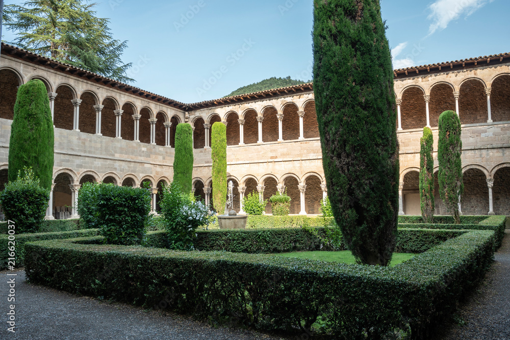 View of Ripoll Monastery cloister.