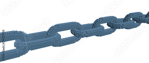 Abstract voxel chain. Block...