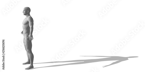 Standing man. Isolated on white background. 3d vector illustration.