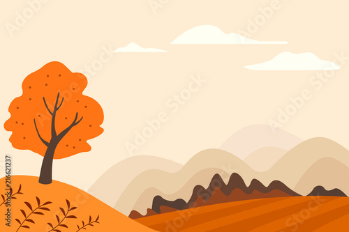 Autuma landscape illustration.