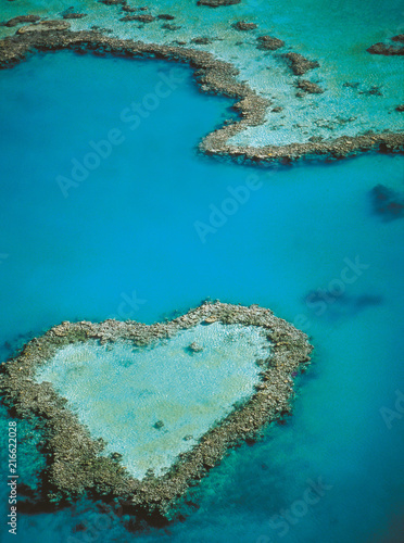 Austraila: Aerial shot of the Heart Reef in the Whitesundays © gmcphotopress