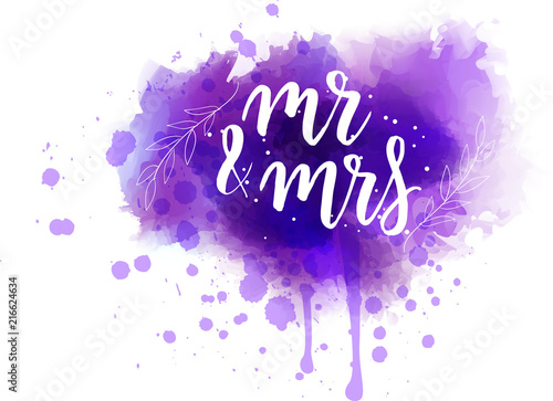 "Mr & Mrs". Wedding concept abstract background.