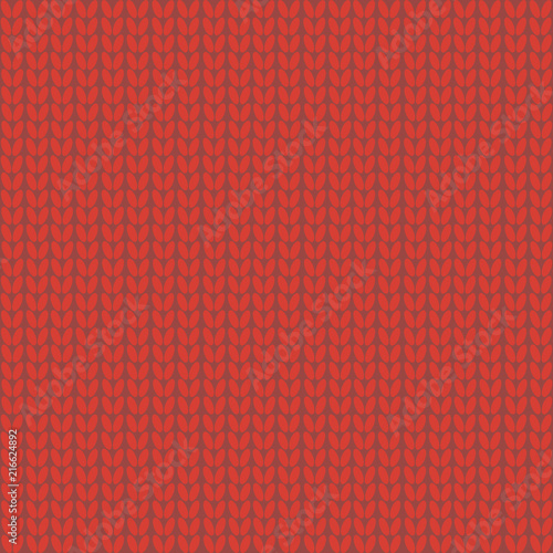 Seamless pattern. Knitted wool background.Winter. Red. Texture. Vector.
